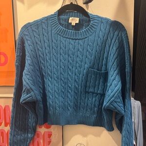 Le Lis Blue Cable Knit Sweater